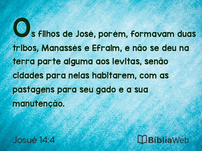 Josué 14:4 em imagem para compartilhar