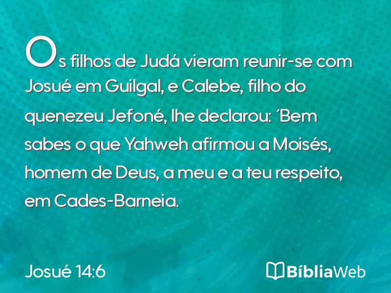 Josué 14:6 em imagem para compartilhar