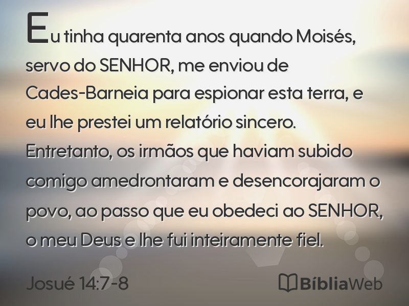 Josué 14:7-8 em imagem para compartilhar
