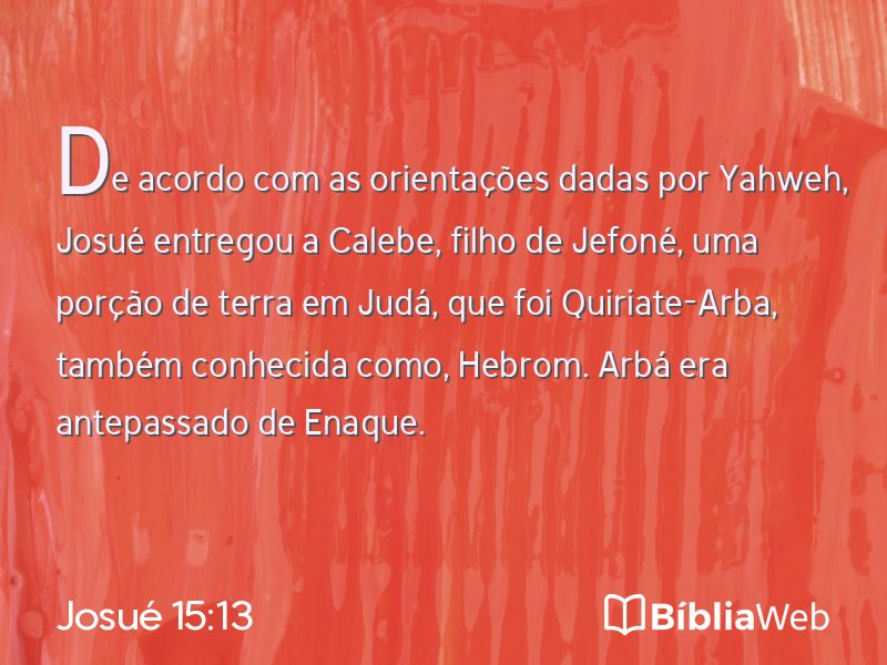 Josué 15:13 em imagem para compartilhar