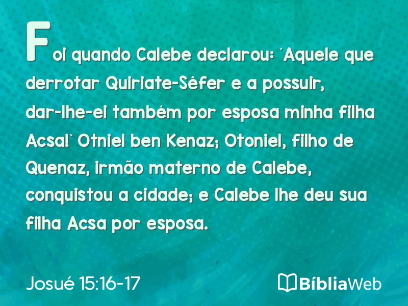 Josué 15:16-17 em imagem para compartilhar