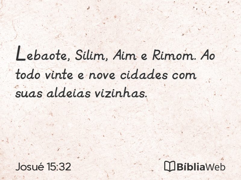 Josué 15:32 em imagem para compartilhar