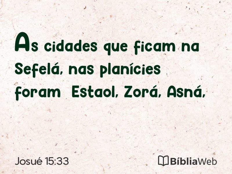 Josué 15:33 em imagem para compartilhar