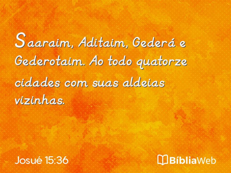 Josué 15:36 em imagem para compartilhar