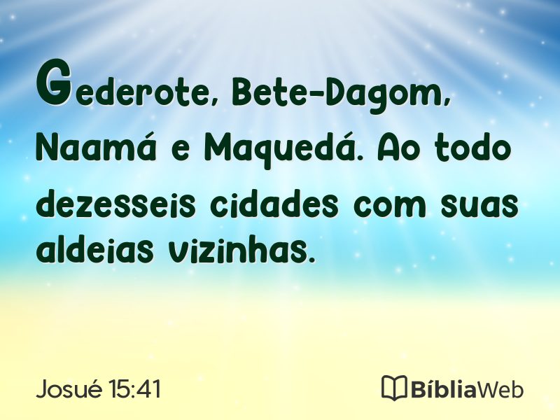 Josué 15:41 em imagem para compartilhar