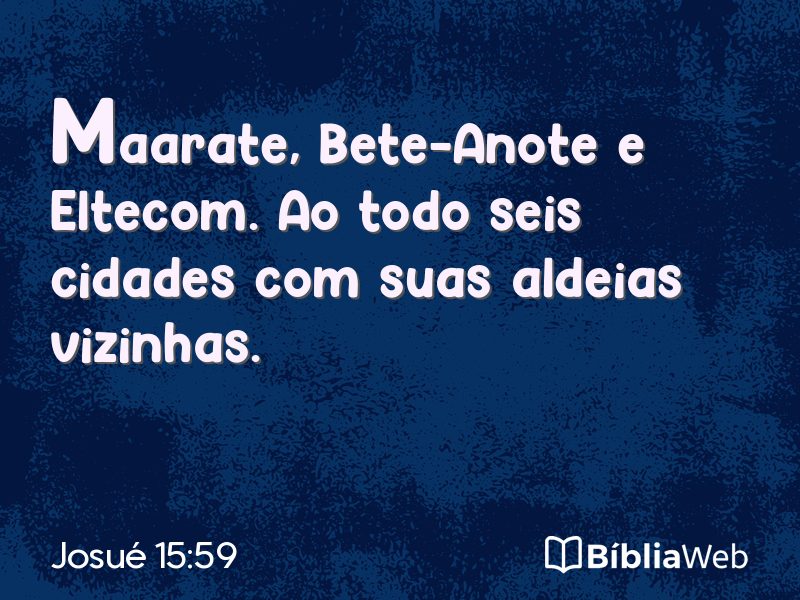 Josué 15:59 em imagem para compartilhar