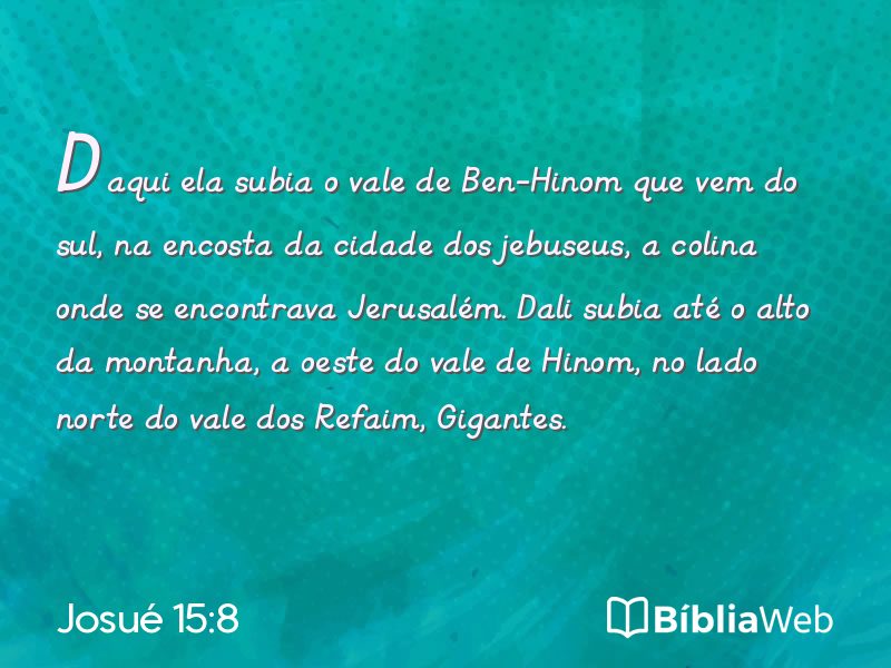 Josué 15:8 em imagem para compartilhar