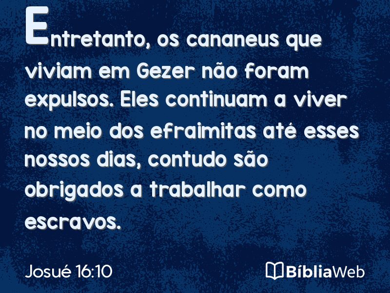 Josué 16:10 em imagem para compartilhar