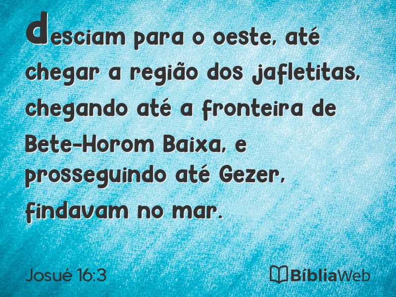 Josué 16:3 em imagem para compartilhar