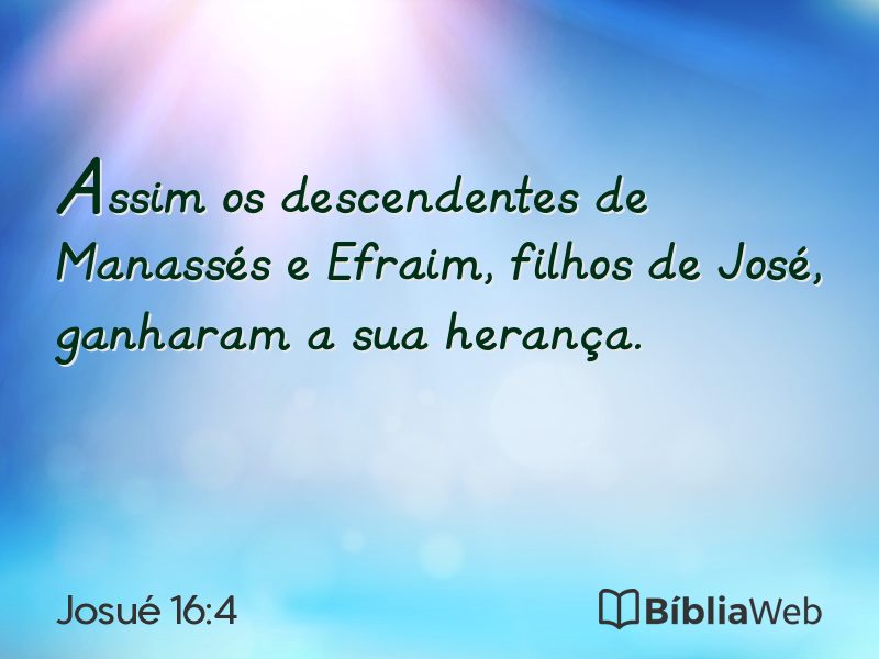 Josué 16:4 em imagem para compartilhar