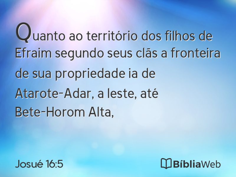 Josué 16:5 em imagem para compartilhar