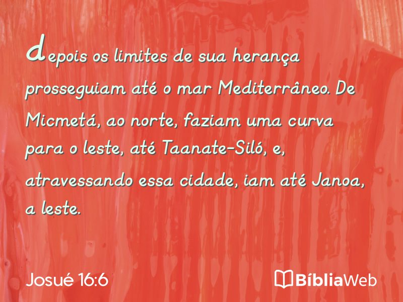 Josué 16:6 em imagem para compartilhar