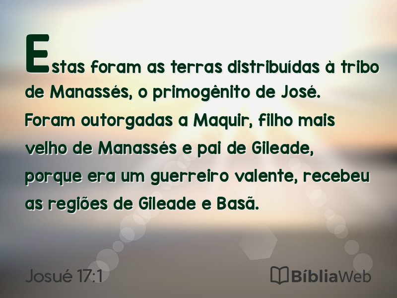 Josué 17:1 em imagem para compartilhar
