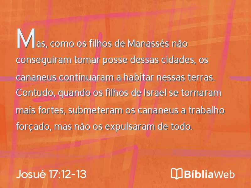 Josué 17:12-13 em imagem para compartilhar