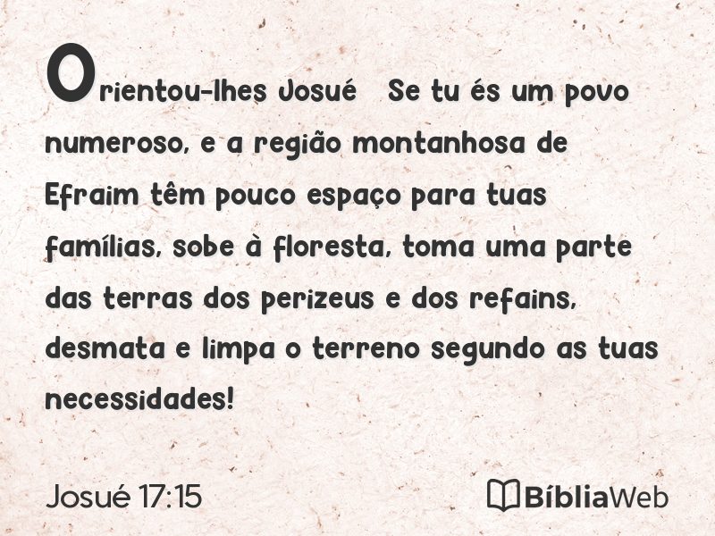 Josué 17:15 em imagem para compartilhar