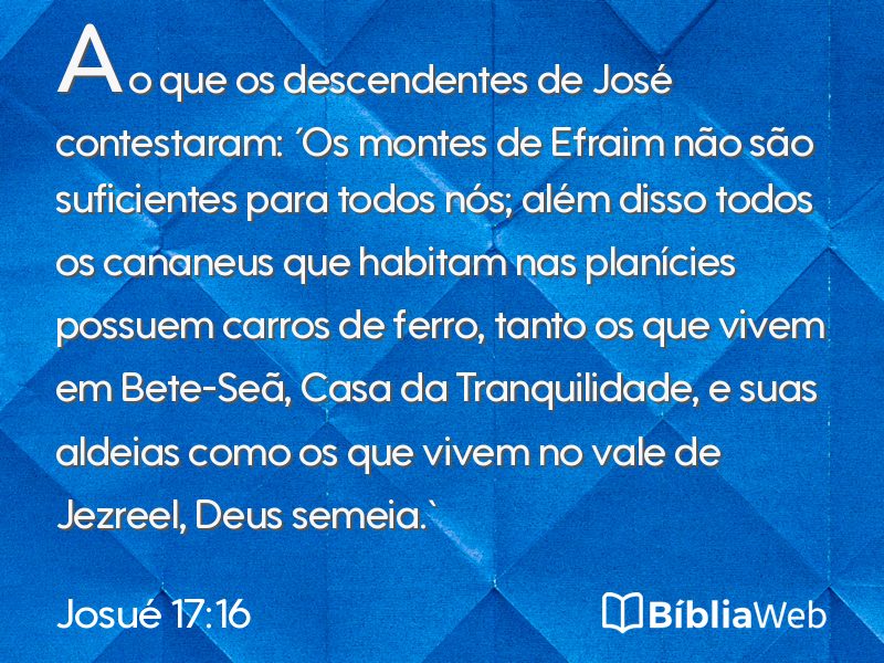 Josué 17:16 em imagem para compartilhar