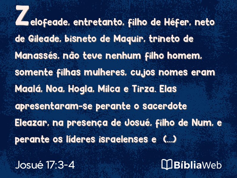 Josué 17:3-4 em imagem para compartilhar