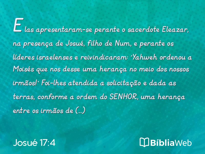 Josué 17:4 em imagem para compartilhar