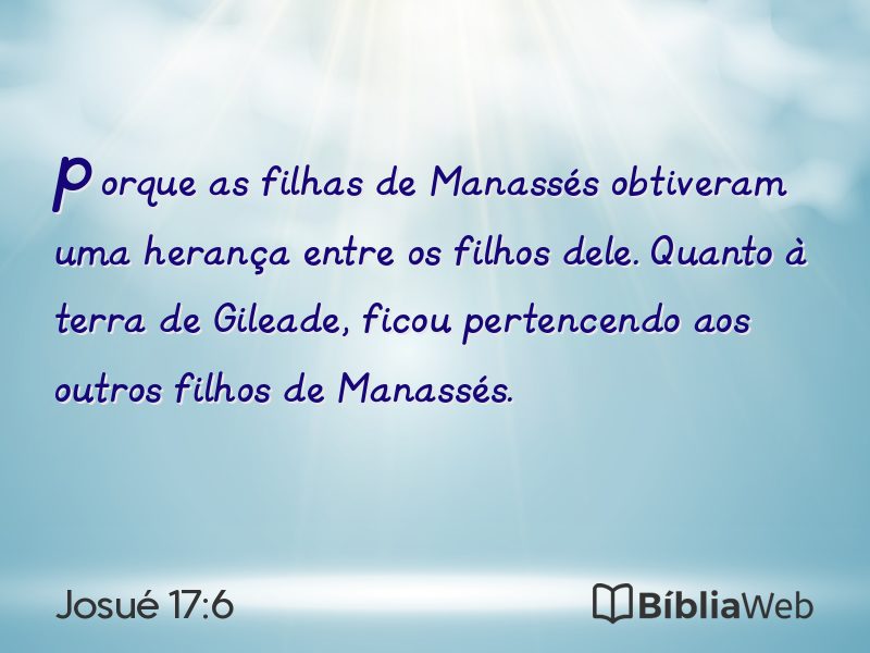 Josué 17:6 em imagem para compartilhar