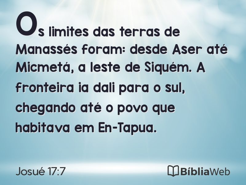 Josué 17:7 em imagem para compartilhar