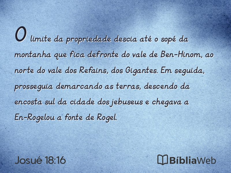 Josué 18:16 em imagem para compartilhar
