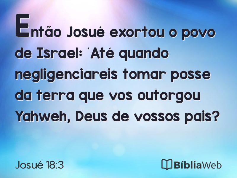 Josué 18:3 em imagem para compartilhar