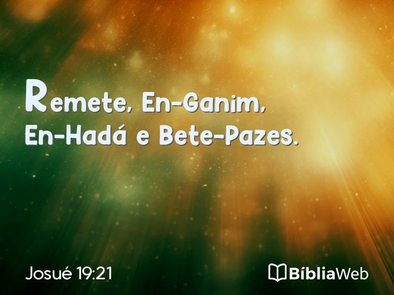 Josué 19:21 em imagem para compartilhar