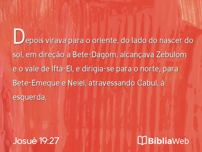 Josué 19:27 em imagem para compartilhar