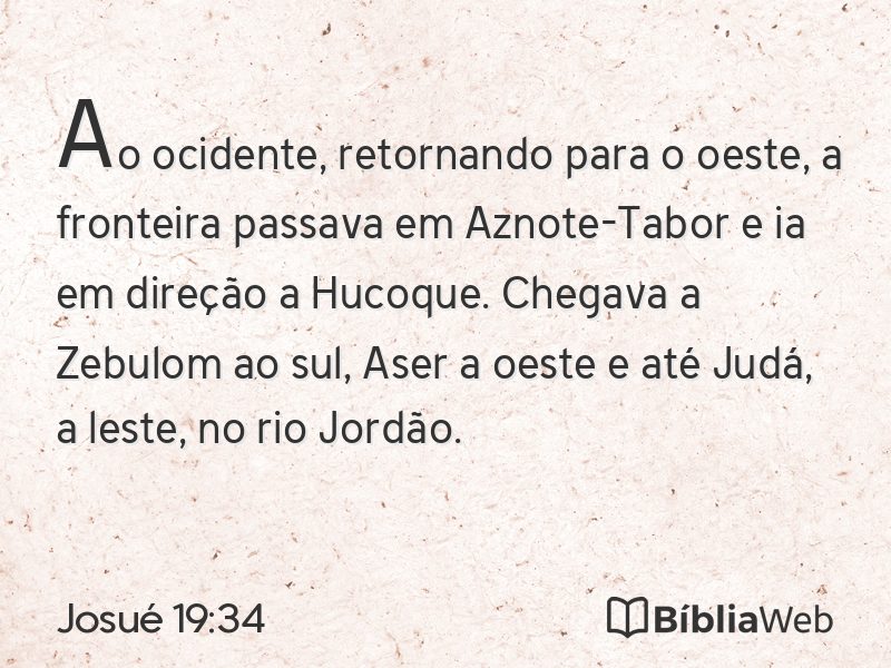 Josué 19:34 em imagem para compartilhar
