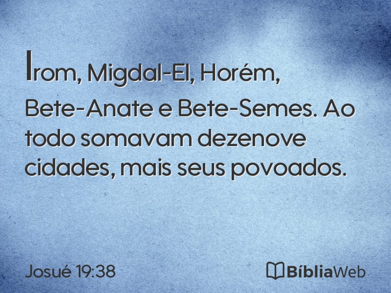 Josué 19:38 em imagem para compartilhar