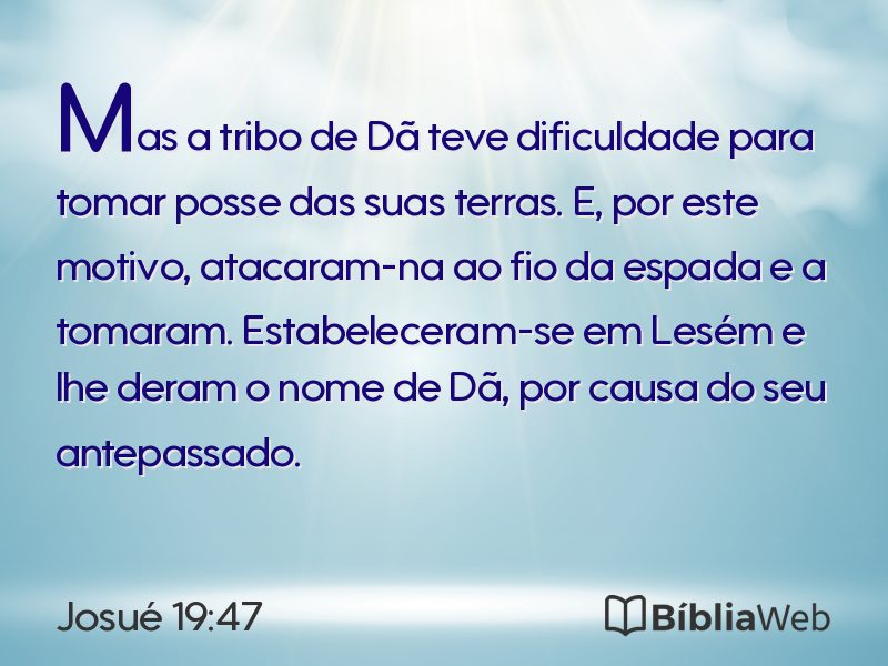 Josué 19:47 em imagem para compartilhar