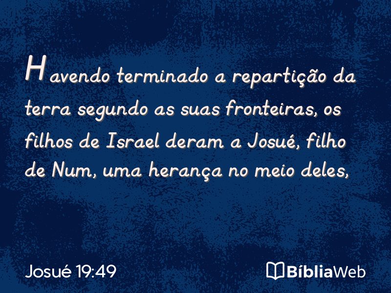 Josué 19:49 em imagem para compartilhar