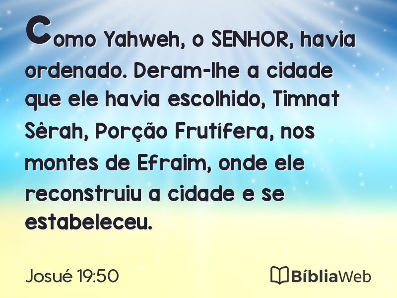 Josué 19:50 em imagem para compartilhar