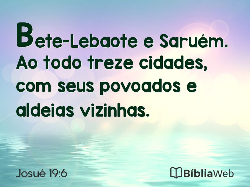 Josué 19:6 em imagem para compartilhar