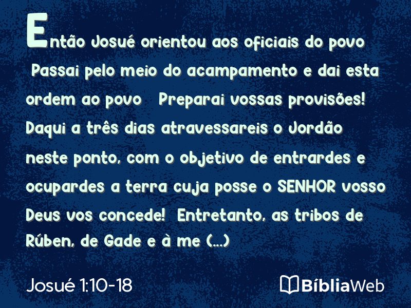 Josué 1:10-18 em imagem para compartilhar