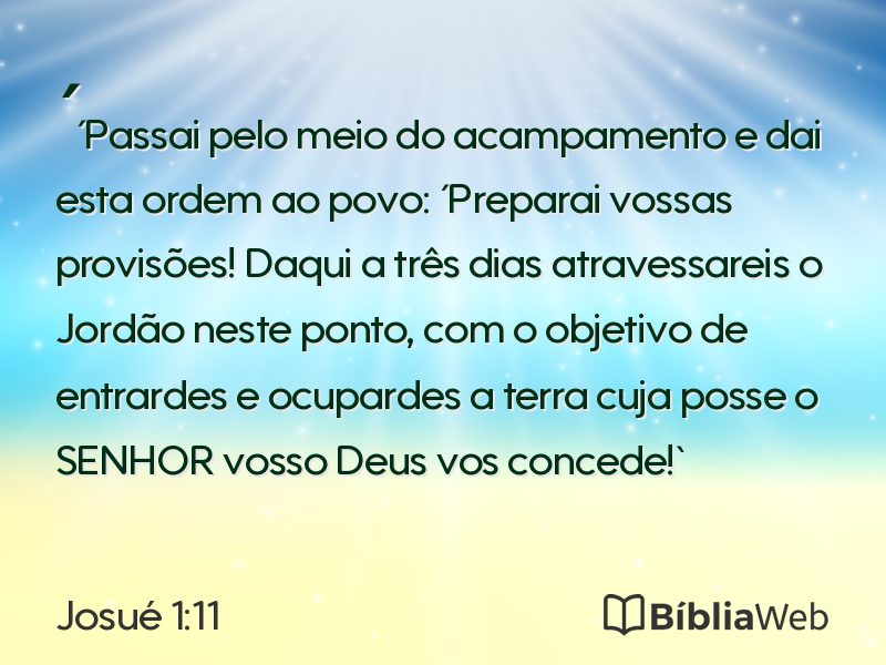 Josué 1:11 em imagem para compartilhar