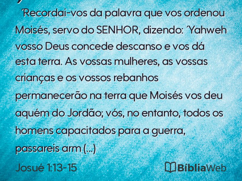 Josué 1:13-15 em imagem para compartilhar