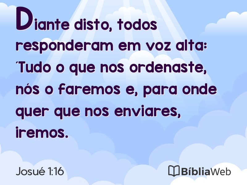 Josué 1:16 em imagem para compartilhar