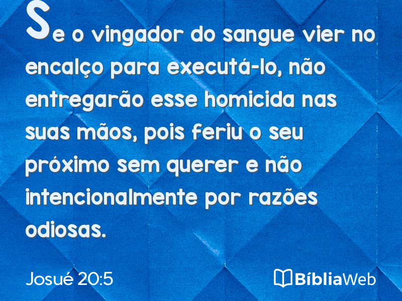 Josué 20:5 em imagem para compartilhar