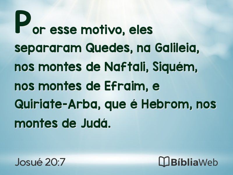 Josué 20:7 em imagem para compartilhar
