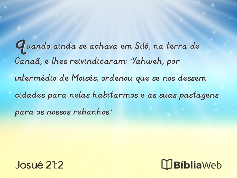 Josué 21:2 em imagem para compartilhar