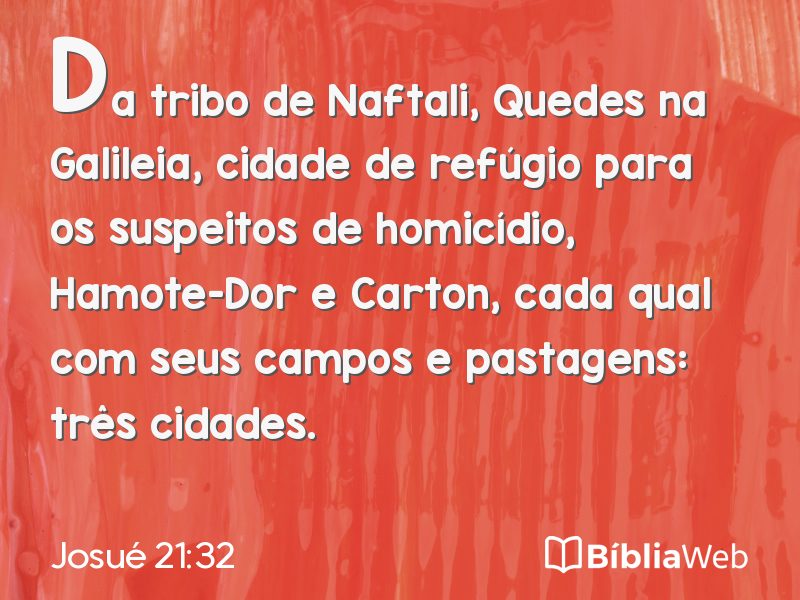 Josué 21:32 em imagem para compartilhar