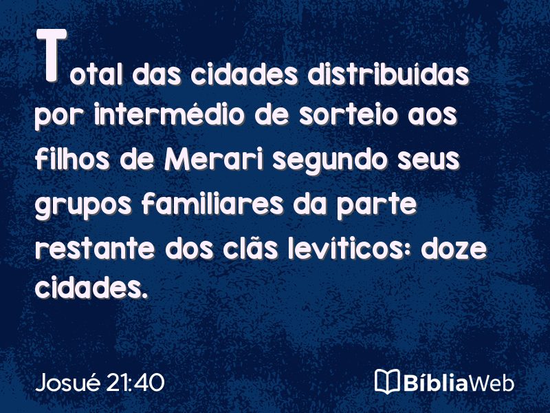 Josué 21:40 em imagem para compartilhar