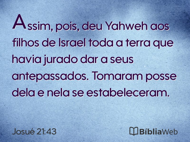 Josué 21:43 em imagem para compartilhar