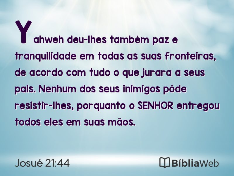 Josué 21:44 em imagem para compartilhar