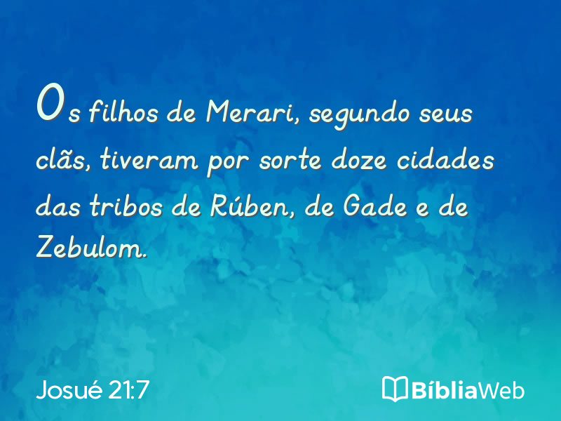 Josué 21:7 em imagem para compartilhar
