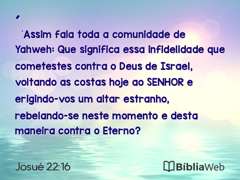 Josué 22:16 em imagem para compartilhar