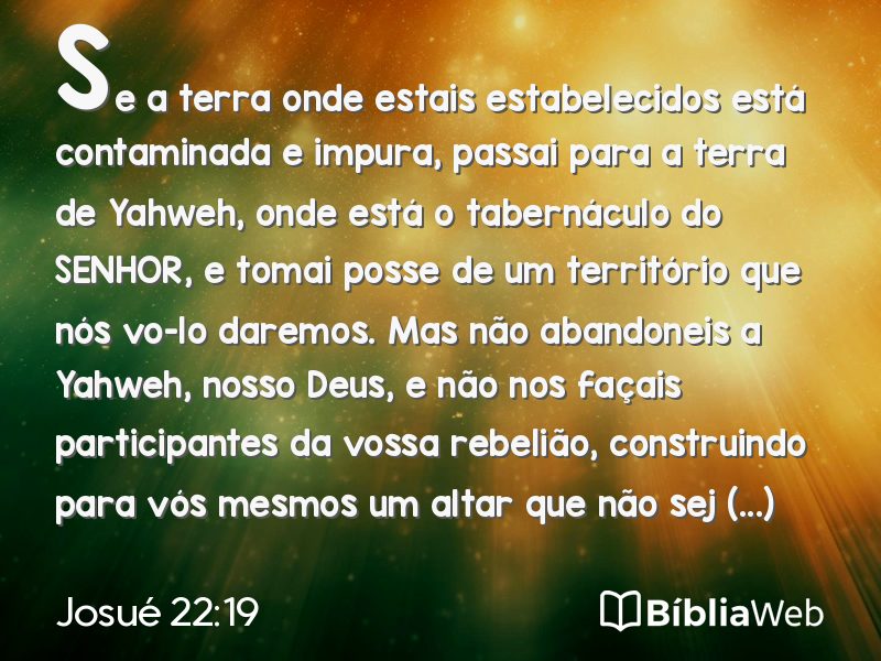 Josué 22:19 em imagem para compartilhar