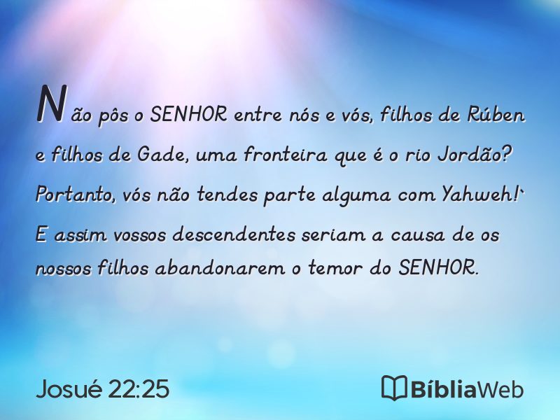 Josué 22:25 em imagem para compartilhar