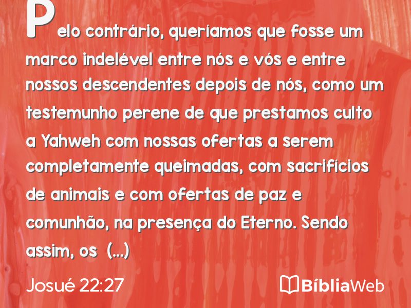 Josué 22:27 em imagem para compartilhar